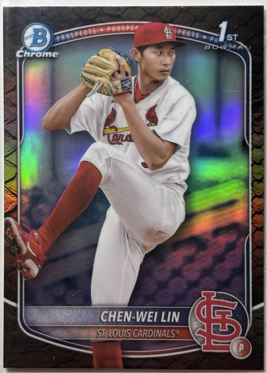 2025 Bowman Chrome Prospects Chen-Wei Lin [Reptilian] #BCP-141 card