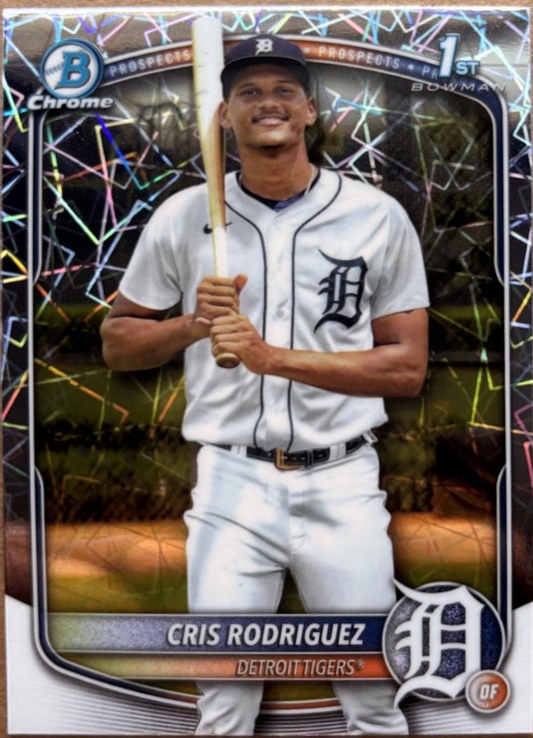 2025 Bowman Chrome Prospects Cris Rodriguez [Laser Mega] #BCP-250 card