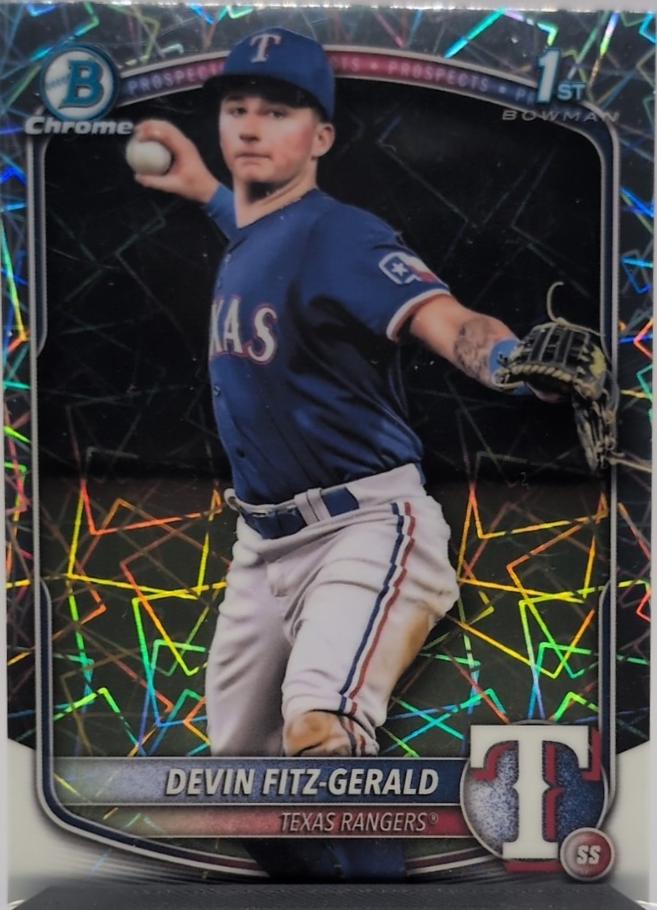 2025 Bowman Chrome Prospects Devin Fitz-Gerald [Laser Refractor] #BCP-158 card