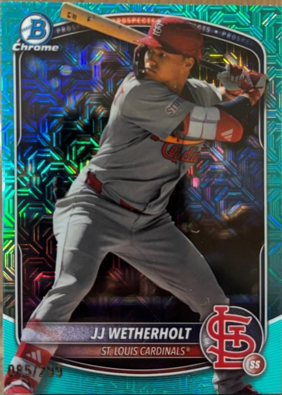 2025 Bowman Chrome Prospects JJ Wetherholt [Aqua Mega] #BCP-241 card