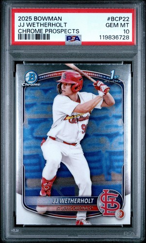 2025 Bowman Chrome Prospects JJ Wetherholt #BCP-22 card