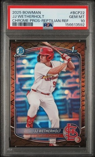 2025 Bowman Chrome Prospects JJ Wetherholt [Reptilian] #BCP-22 card
