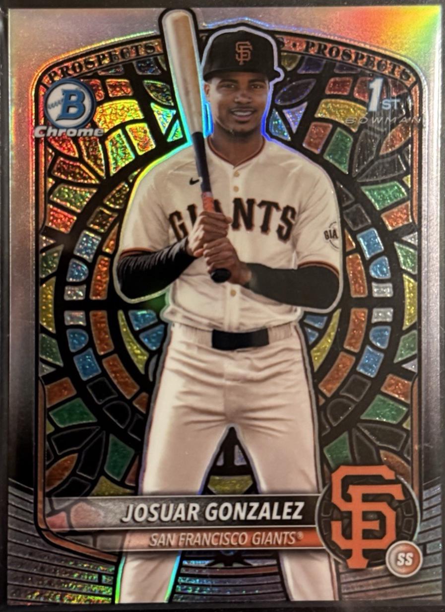 2025 Bowman Chrome Prospects Josuar Gonzalez [Etched in Glass Variation] #BCP-153 card