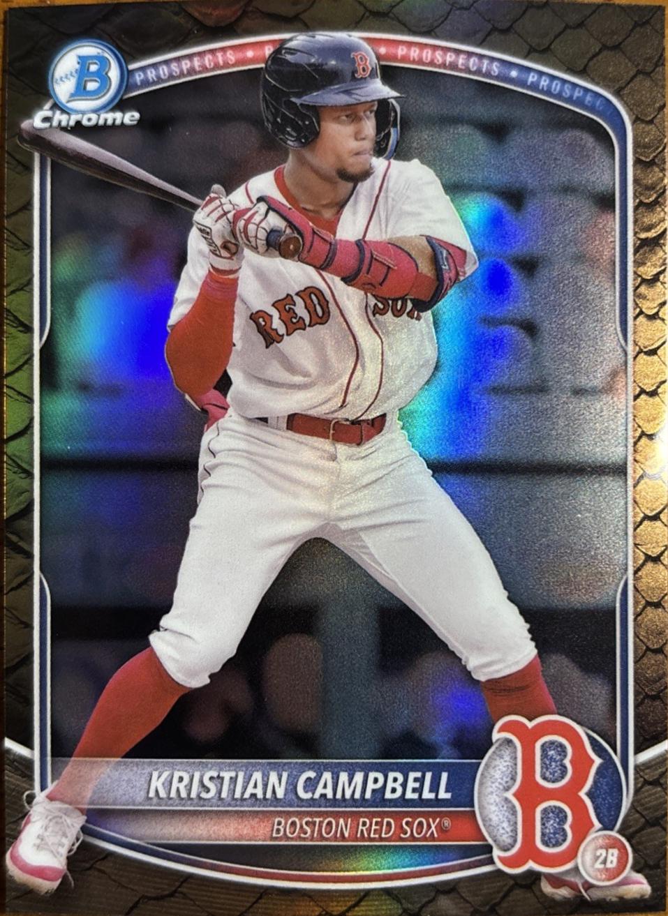 2025 Bowman Chrome Prospects Kristian Campbell [Reptilian] #BCP-42 card