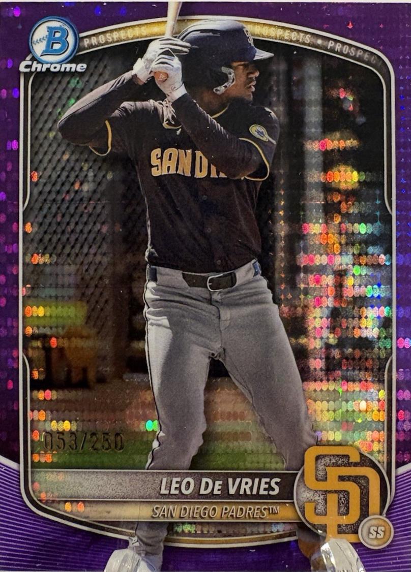 2025 Bowman Chrome Prospects Leo De Vries [Purple] #BCP-204 card