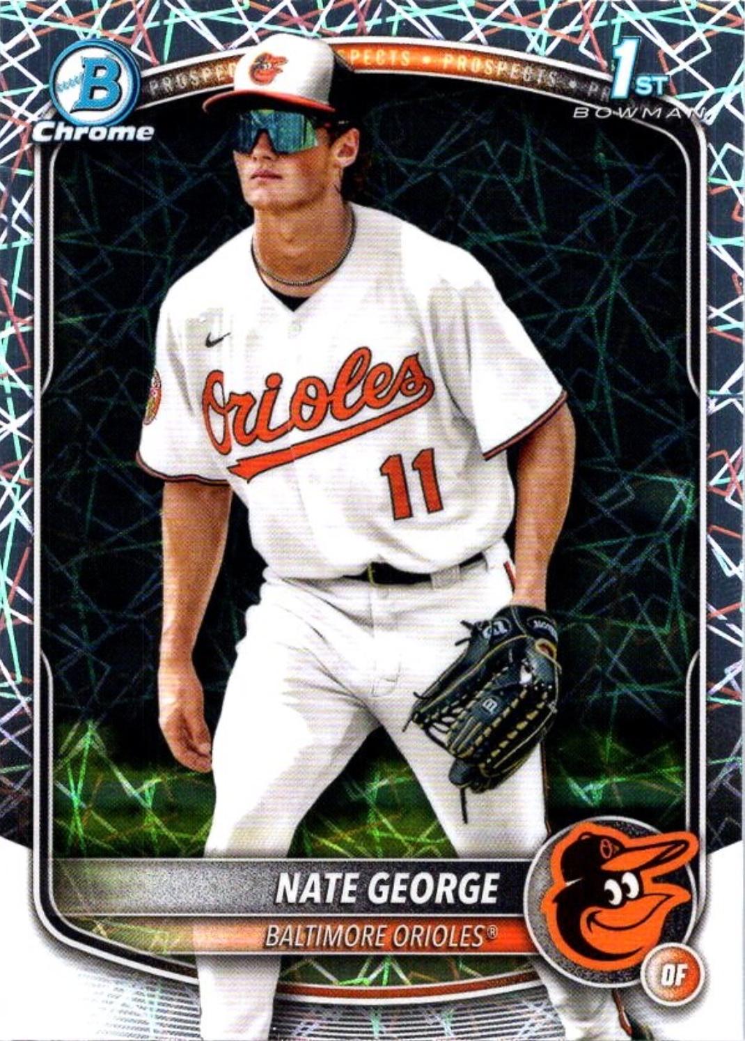 2025 Bowman Chrome Prospects Nate George [Laser Mega] #BCP-184 card