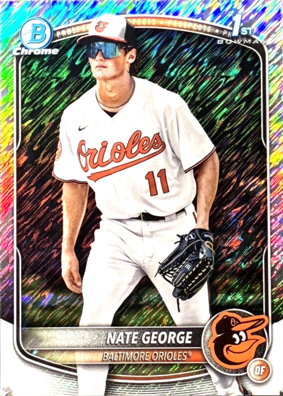 2025 Bowman Chrome Prospects Nate George [Shimmer] #BCP-184 card