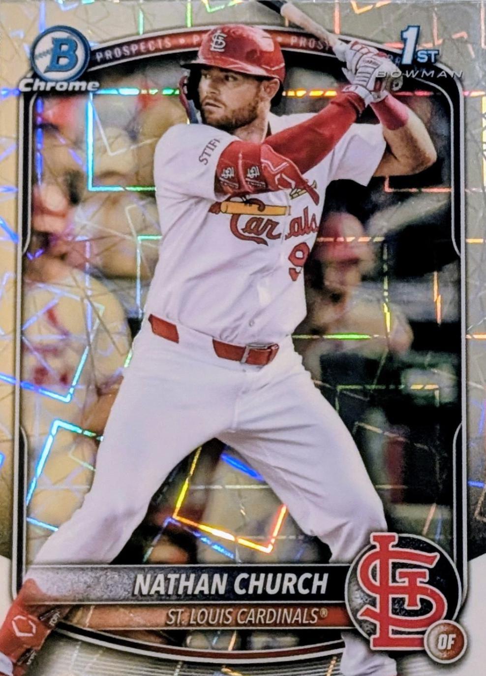 2025 Bowman Chrome Prospects Nathan Church [Laser Refractor] #BCP-192 card