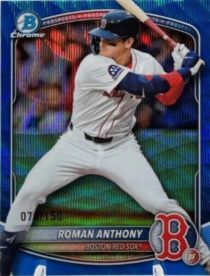 2025 Bowman Chrome Prospects Roman Anthony [Blue Wave] #BCP-167 card