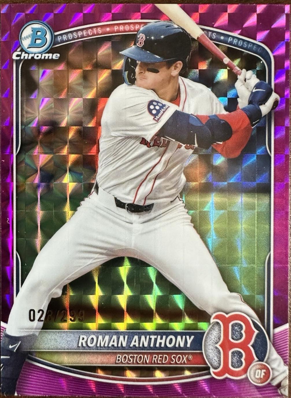 2025 Bowman Chrome Prospects Roman Anthony [Purple Geometric] #BCP-167 card