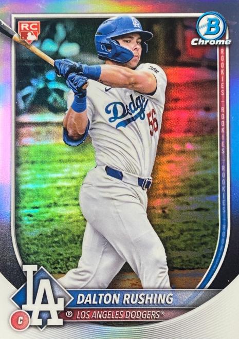 2025 Bowman Chrome Red Rookie Redemption Dalton Rushing #100 card