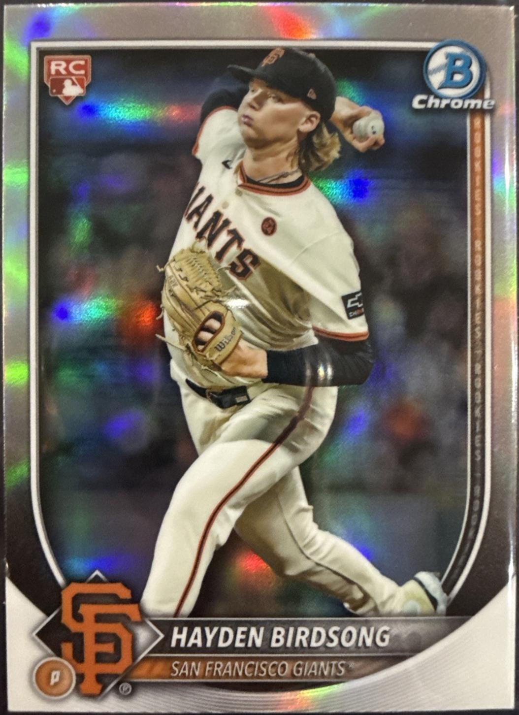 2025 Bowman Chrome Red Rookie Redemption Hayden Birdsong #63 card