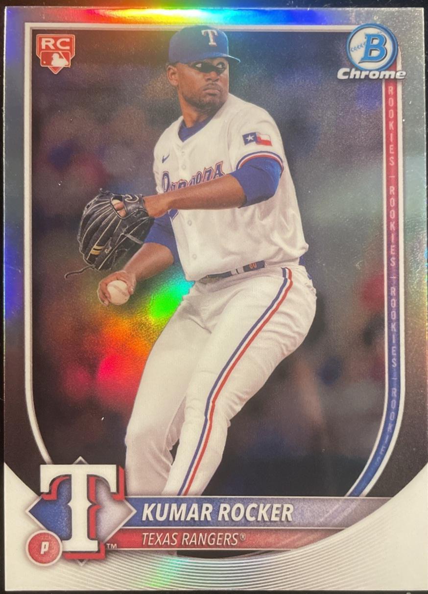 2025 Bowman Chrome Red Rookie Redemption Kumar Rocker #80 card