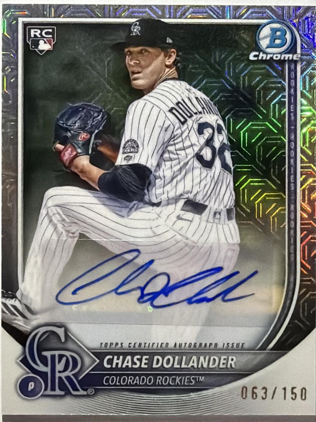2025 Bowman Chrome Rookie Autograph Chase Dollander [Orange Mojo Refractor] #CRA-CD card