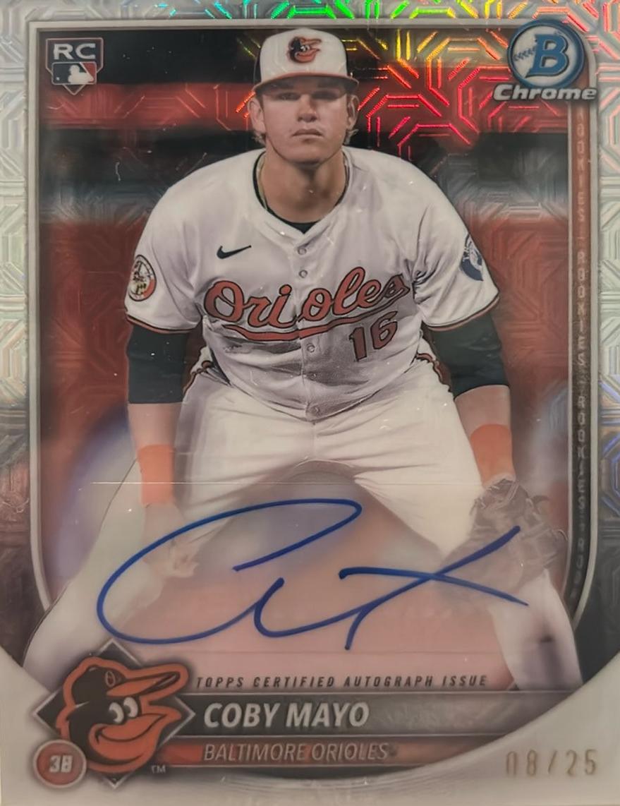 2025 Bowman Chrome Rookie Autograph Coby Mayo [Image Variation] #CRA-CM card