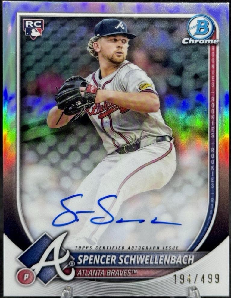 2025 Bowman Chrome Rookie Autograph Spencer Schwellenbach [Refractor] #CRA-SS card