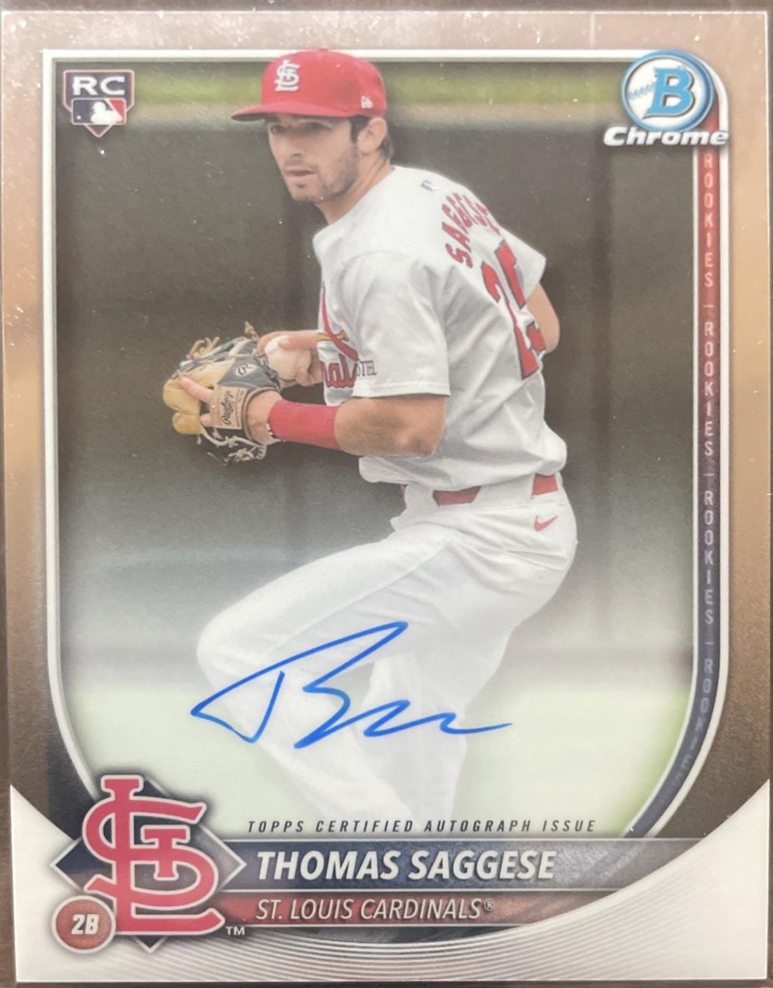 2025 Bowman Chrome Rookie Autograph Thomas Saggese #CRA-TOS card