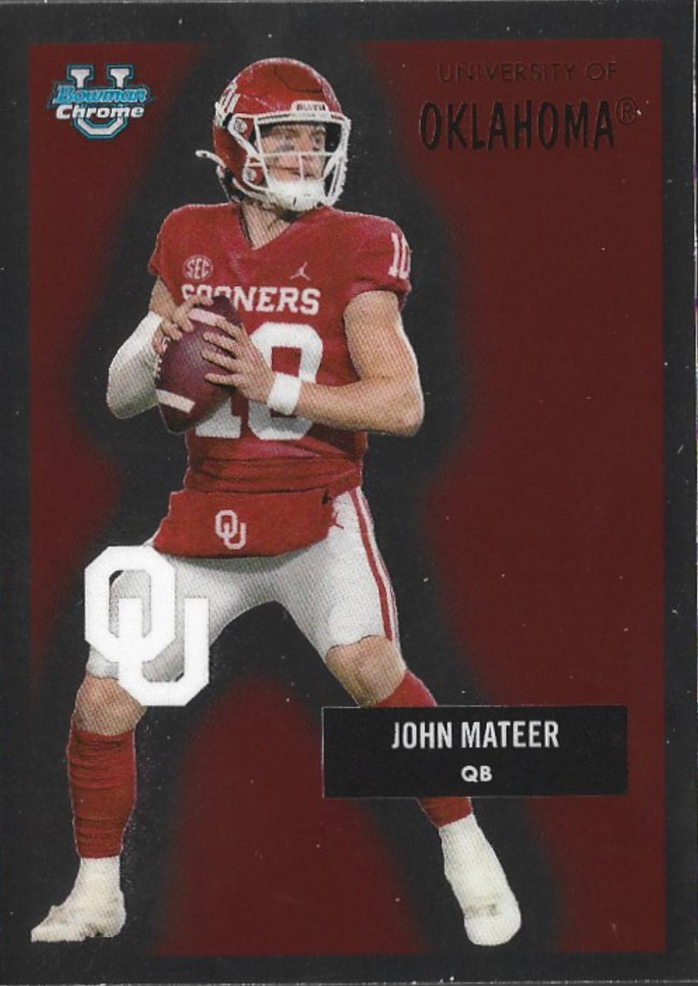 2025 Bowman Chrome University 1955 John Mateer #55AV-12 card