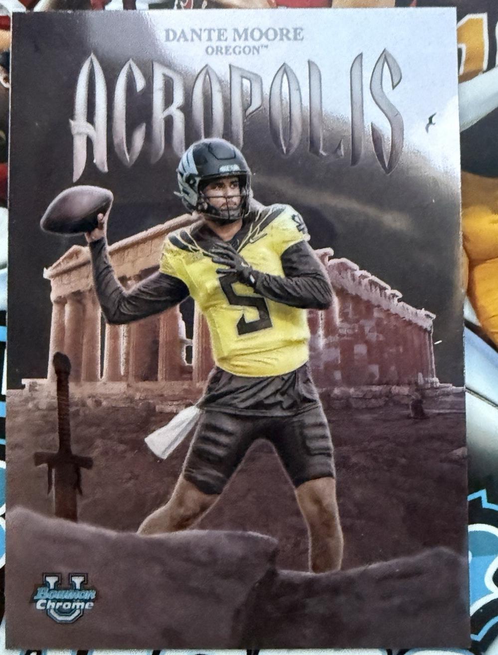 2025 Bowman Chrome University Acropolis Dante Moore #A-7 card