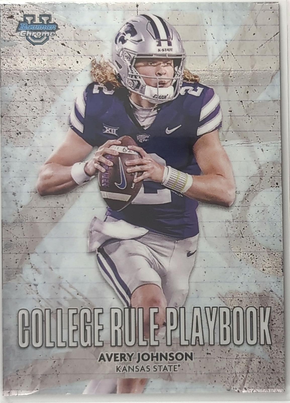 2025 Bowman Chrome University College Rule Playbook Avery Johnson #CRP-1 card