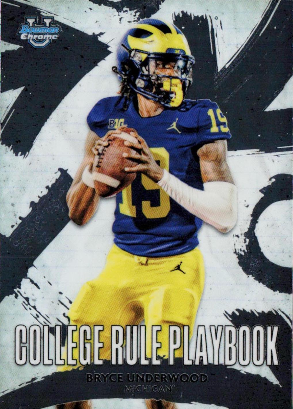 2025 Bowman Chrome University College Rule Playbook Bryce Underwood #CRP-6 card