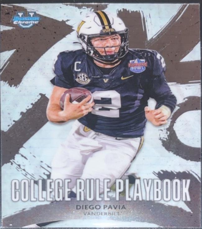 2025 Bowman Chrome University College Rule Playbook Diego Pavia #CRP-11 card