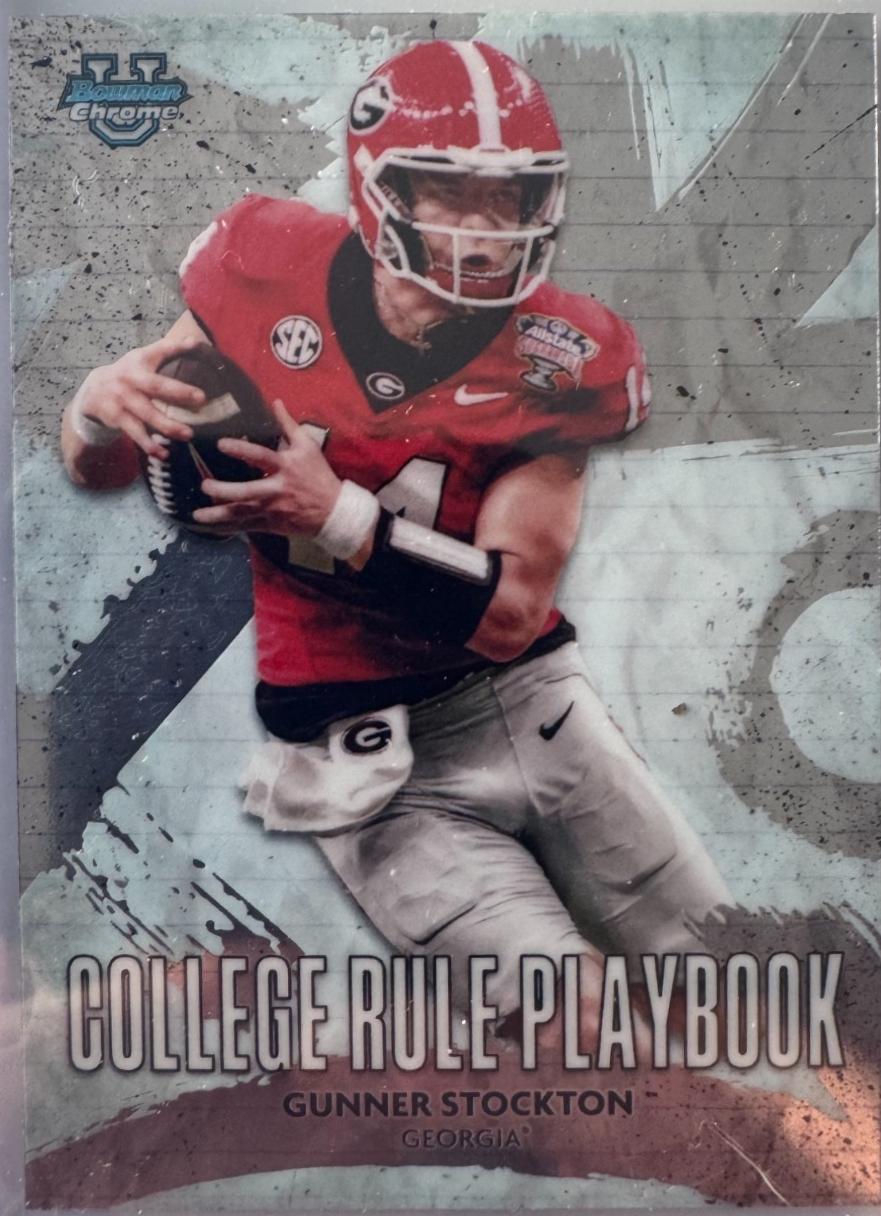 2025 Bowman Chrome University College Rule Playbook Gunner Stockton #CRP-4 card