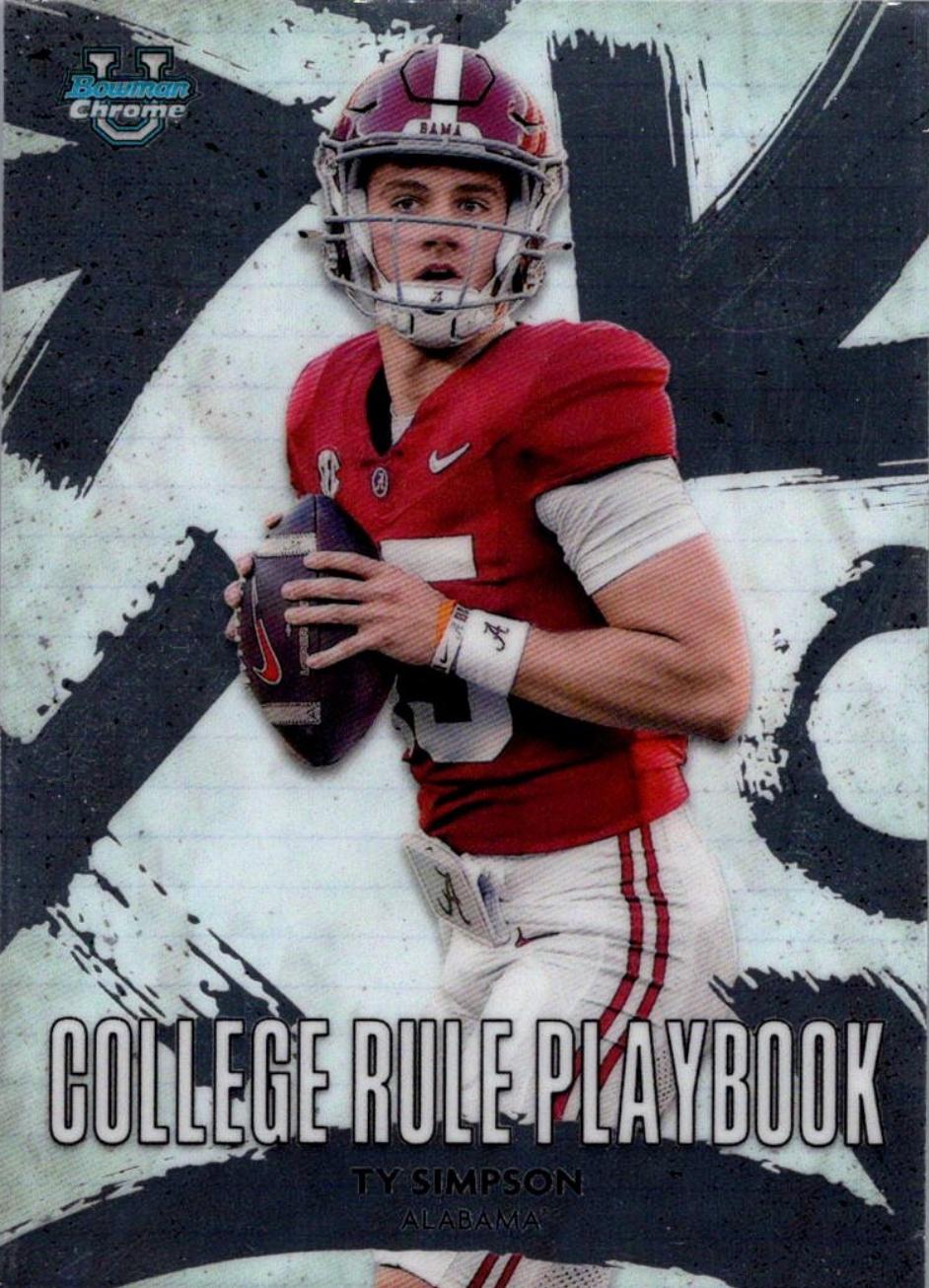 2025 Bowman Chrome University College Rule Playbook Ty Simpson #CRP-12 card