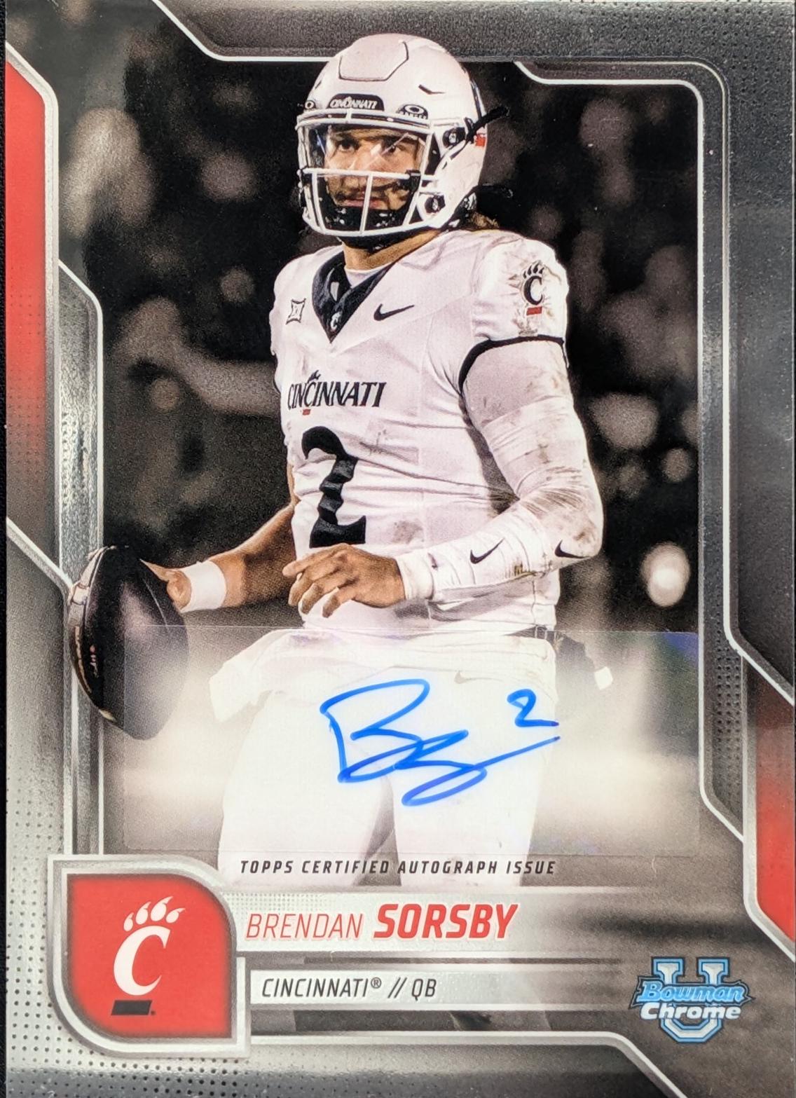 2025 Bowman Chrome University Prospect Autograph Brendan Sorsby #BCA-BS card