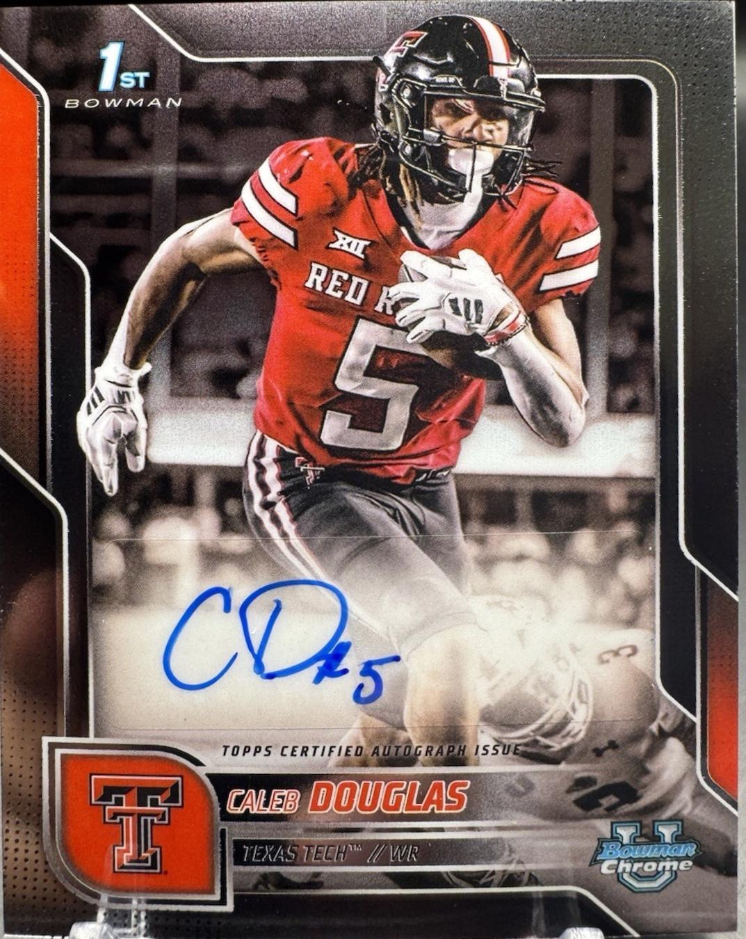 2025 Bowman Chrome University Prospect Autograph Caleb Douglas #BCA-CD card