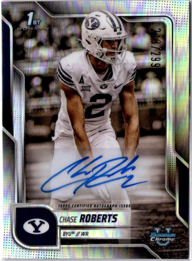 2025 Bowman Chrome University Prospect Autograph Chase Roberts [Refractor] #BCA-CR card