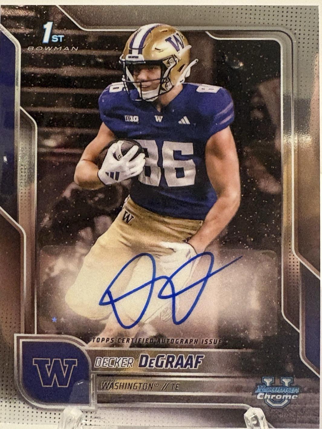 2025 Bowman Chrome University Prospect Autograph Decker DeGraaf #BCA-DD card
