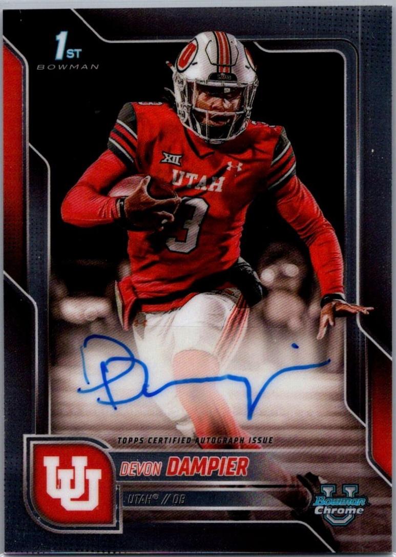 2025 Bowman Chrome University Prospect Autograph Devon Dampier #BCA-DDA card