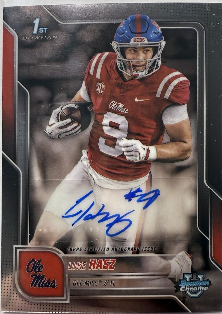 2025 Bowman Chrome University Prospect Autograph Luke Hasz #BCA-LH card