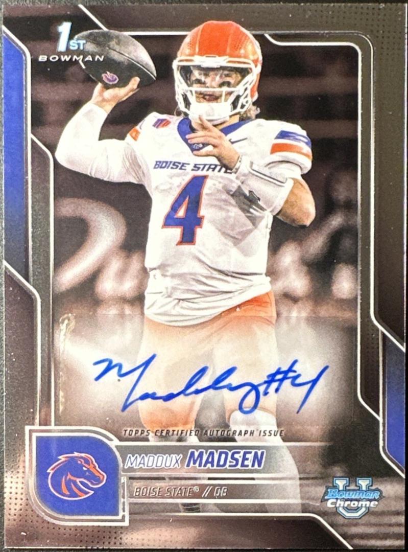 2025 Bowman Chrome University Prospect Autograph Maddux Madsen #BCA-MM card