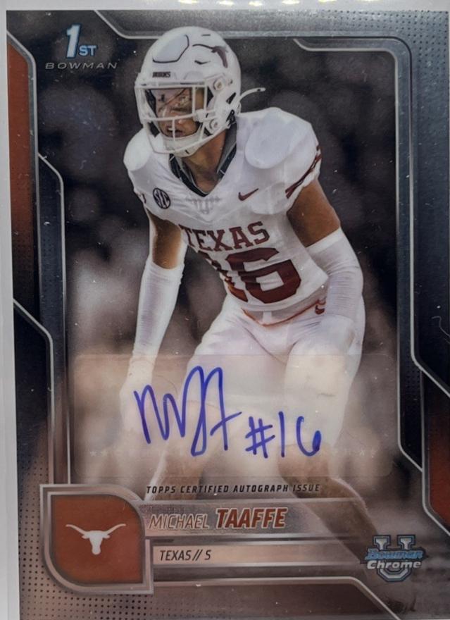 2025 Bowman Chrome University Prospect Autograph Michael Taaffe #BCA-MT card