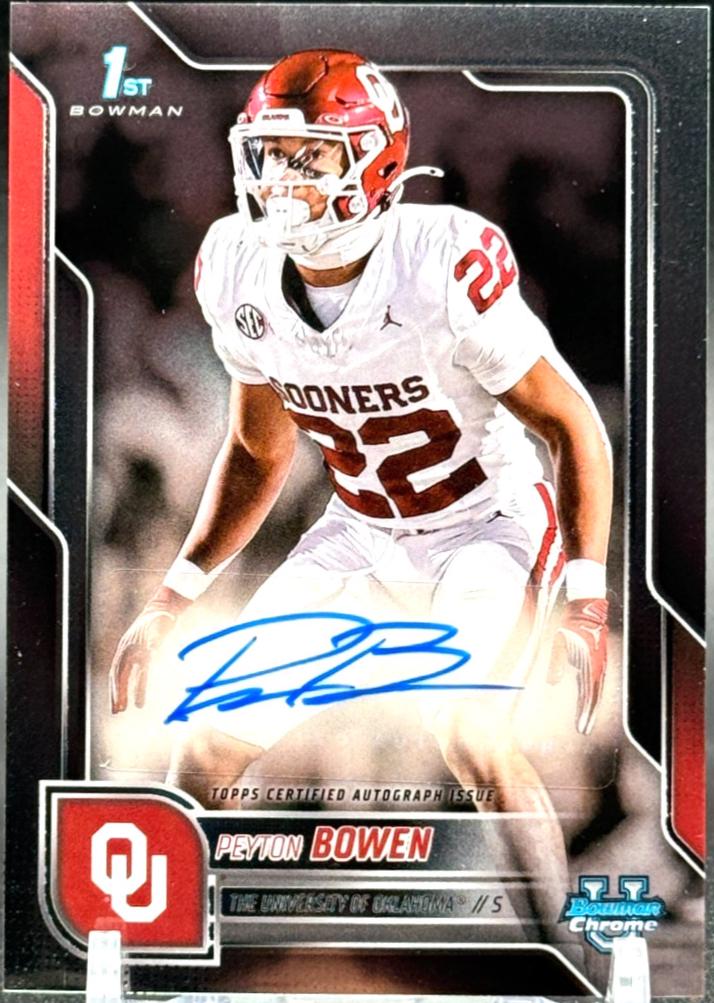 2025 Bowman Chrome University Prospect Autograph Peyton Bowen #BCA-PB card