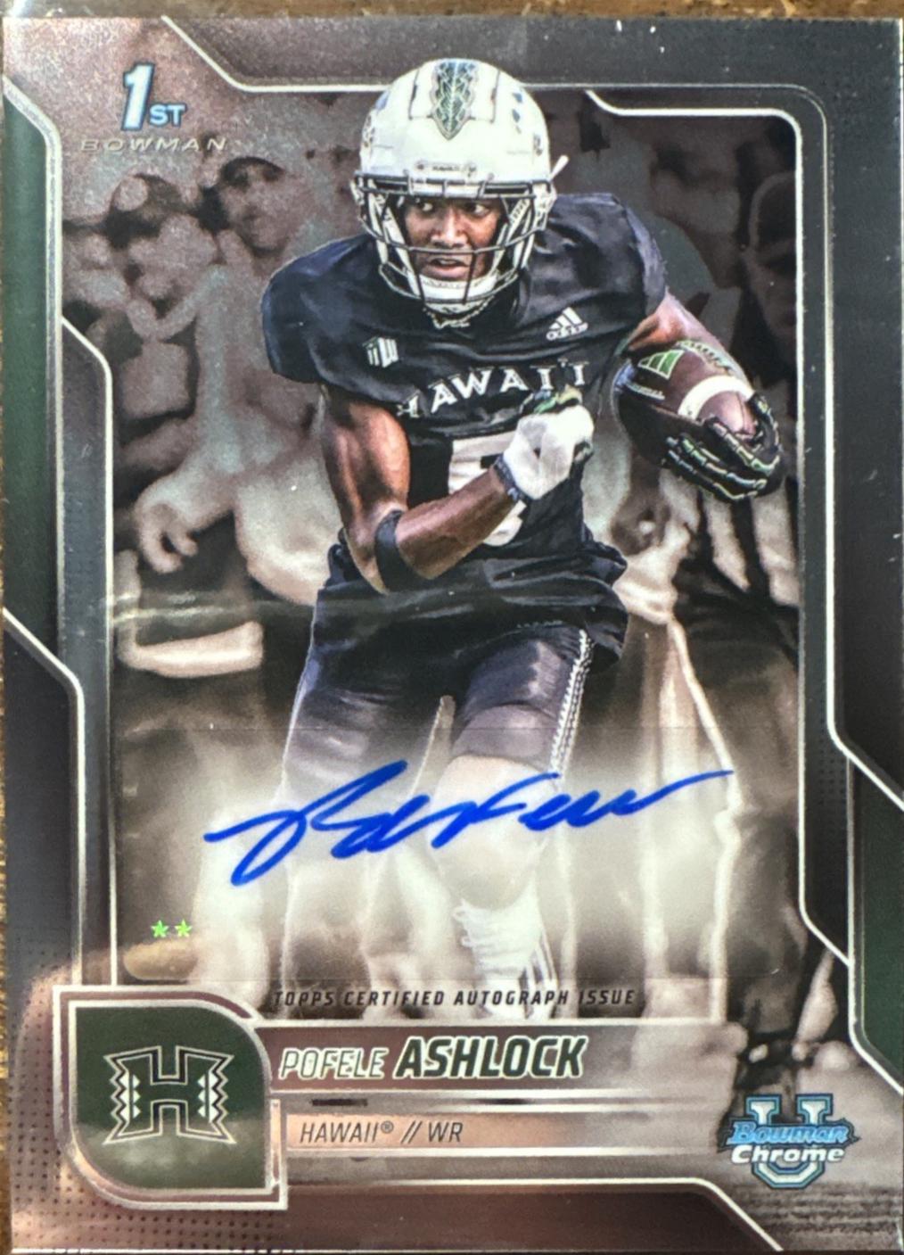 2025 Bowman Chrome University Prospect Autograph Pofele Ashlock #BCA-PA card