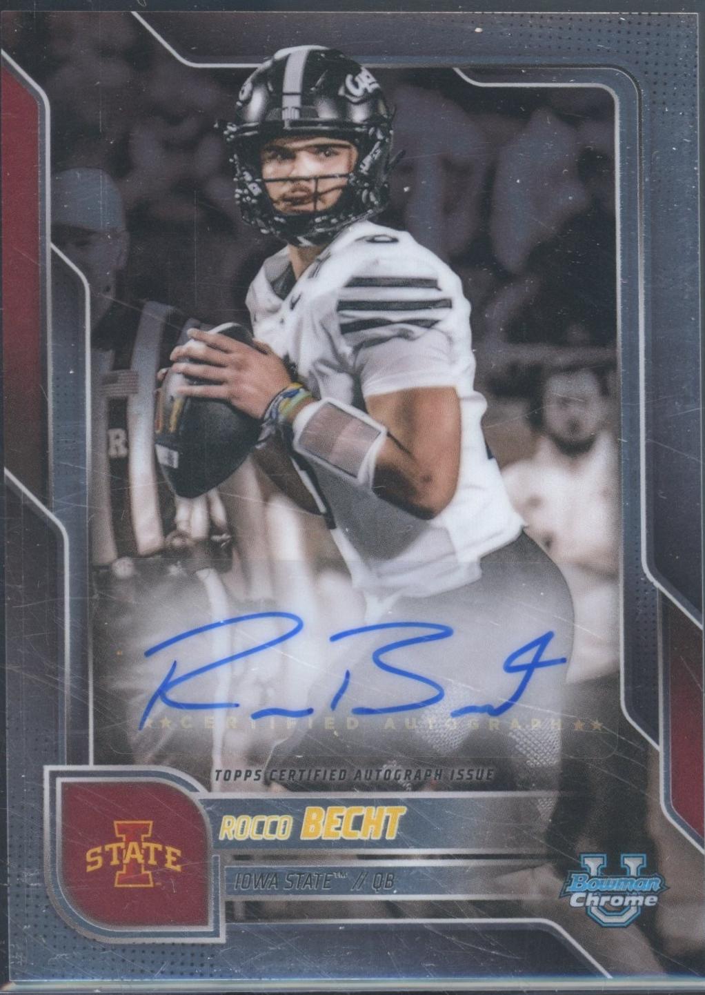 2025 Bowman Chrome University Prospect Autograph Rocco Becht #BCA-RB card