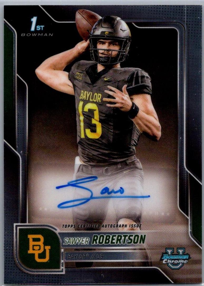 2025 Bowman Chrome University Prospect Autograph Sawyer Robertson #BCA-SR card