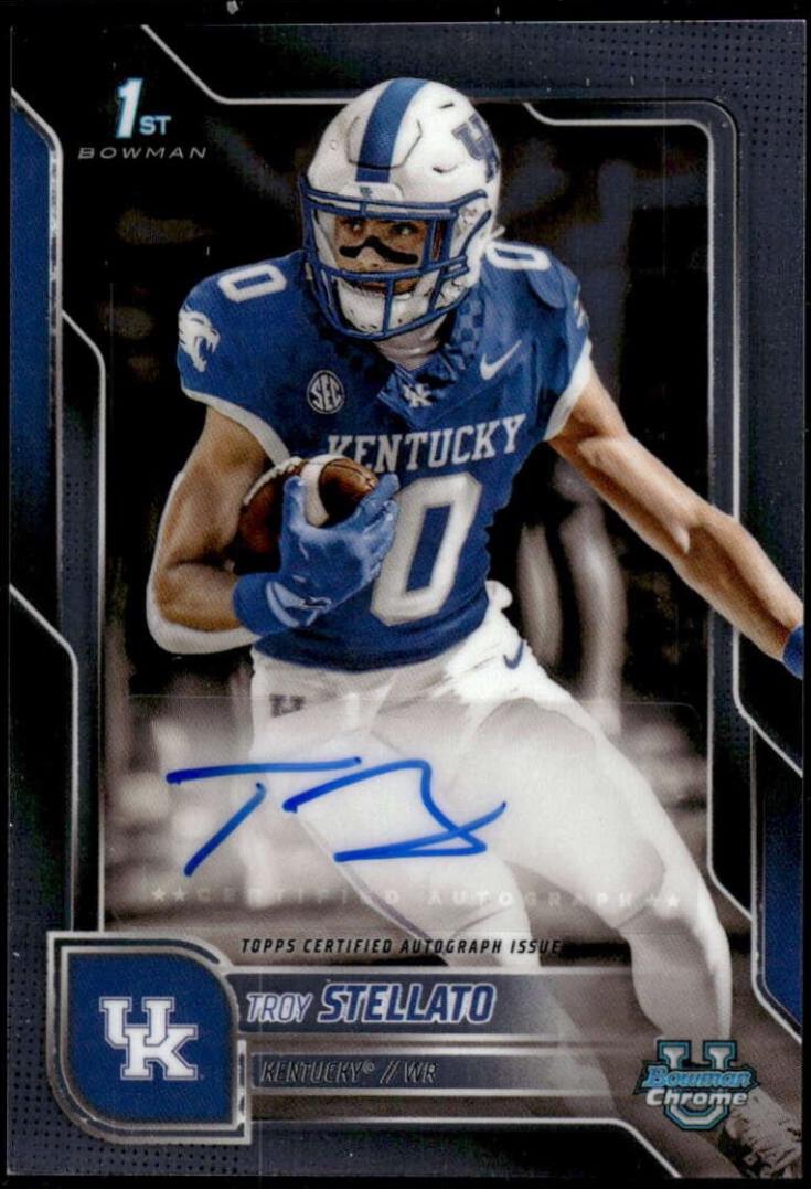2025 Bowman Chrome University Prospect Autograph Troy Stellato #BCA-TST card