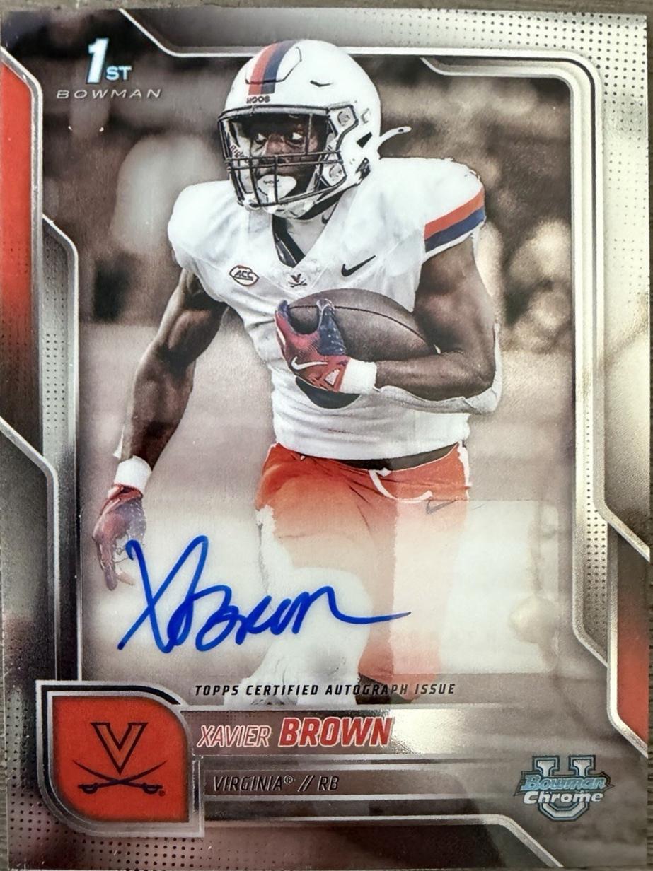2025 Bowman Chrome University Prospect Autograph Xavier Brown #BCA-XB card