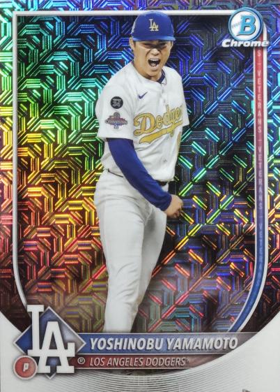 2025 Bowman Chrome Yoshinobu Yamamoto [Mojo Refractor] #76 card