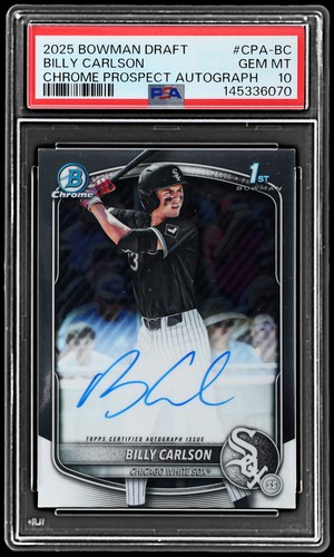 2025 Bowman Draft Chrome Prospect Autograph Billy Carlson #CPA-BC card