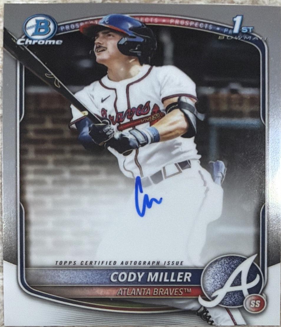 2025 Bowman Draft Chrome Prospect Autograph Cody Miller #CPA-CM card