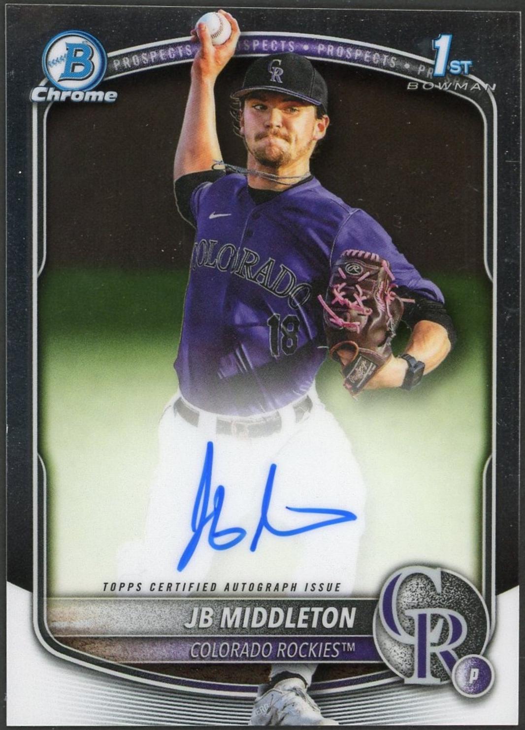 2025 Bowman Draft Chrome Prospect Autograph JB Middleton #CPA-JM card