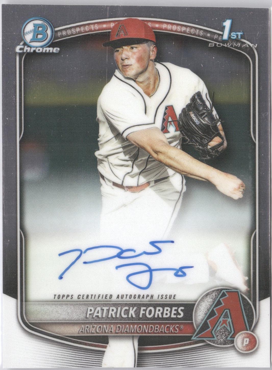 2025 Bowman Draft Chrome Prospect Autograph Patrick Forbes #CPA-PF card