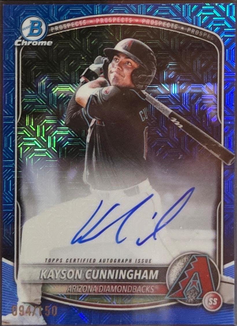 2025 Bowman Draft Chrome Prospect Mega Autograph Kayson Cunningham #BMA-KC card