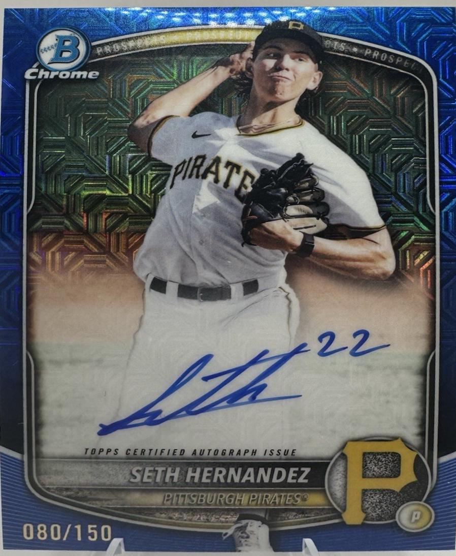 2025 Bowman Draft Chrome Prospect Mega Autograph Seth Hernandez #BMA-SH card