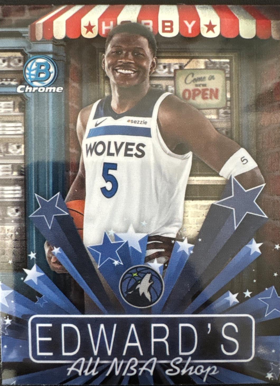 2025 Bowman Hobby Stars Anthony Edwards #HS-14 card